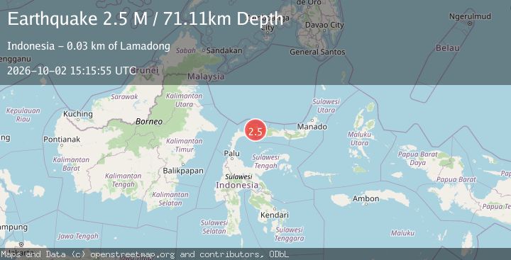 Map of Minahassa Peninsula, Sulawesi
