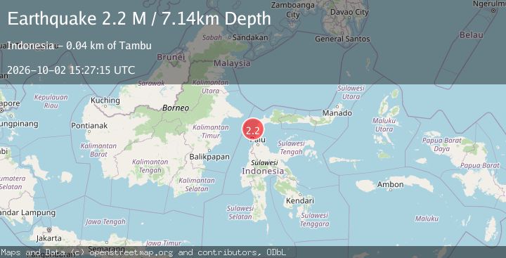Map of Minahassa Peninsula, Sulawesi
