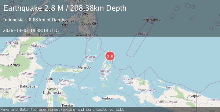 Map of Halmahera, Indonesia
