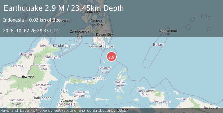 Map of Talaud Islands, Indonesia