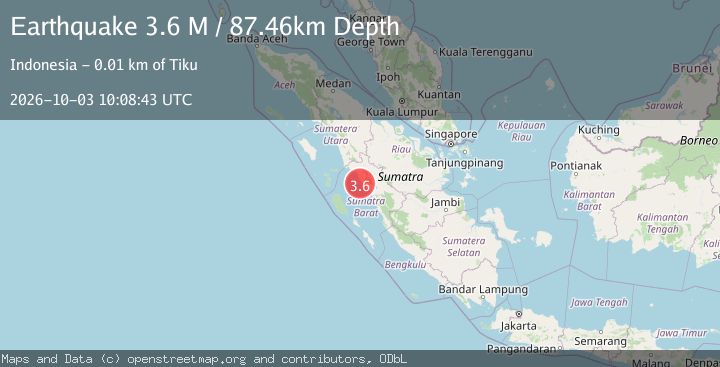 Map of Southern Sumatra, Indonesia