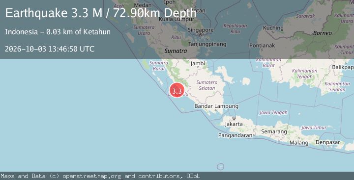 Map of Southern Sumatra, Indonesia