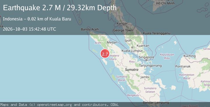 Map of Northern Sumatra, Indonesia