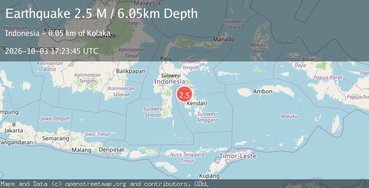 Map of Sulawesi, Indonesia