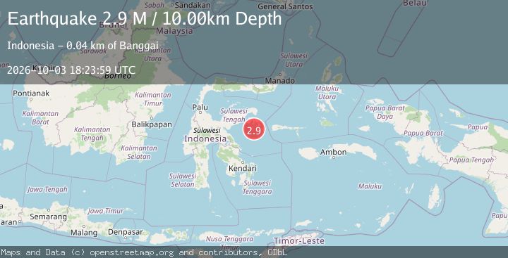 Map of Sulawesi, Indonesia