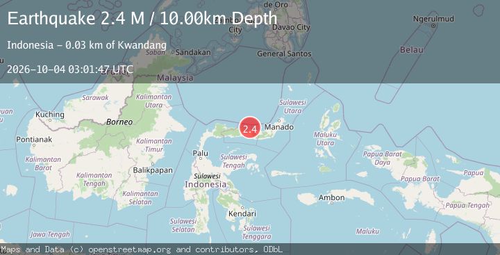 Map of Minahassa Peninsula, Sulawesi