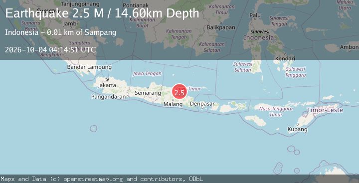 Map of Java, Indonesia