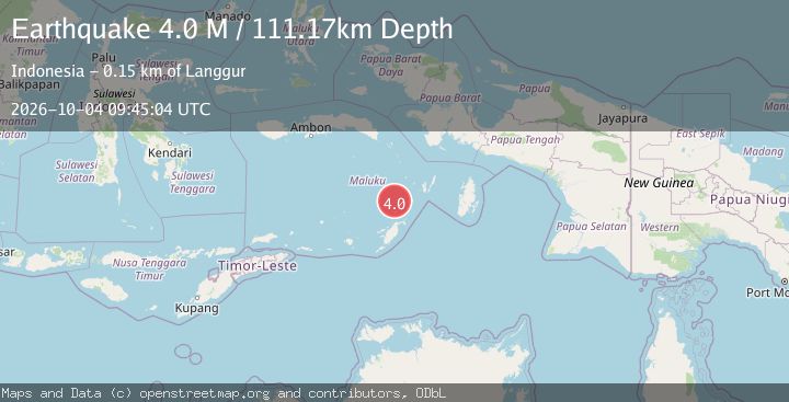 Map of Tanimbar Islands Region, Indonesia