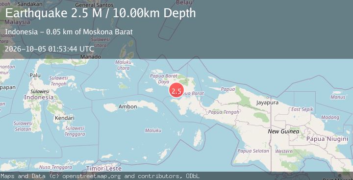 Map of West Papua Region, Indonesia
