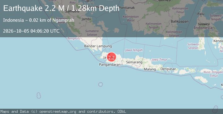 Map of Java, Indonesia