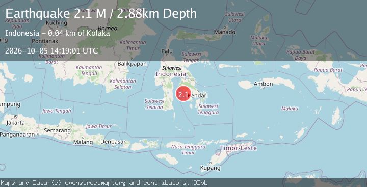 Map of Sulawesi, Indonesia