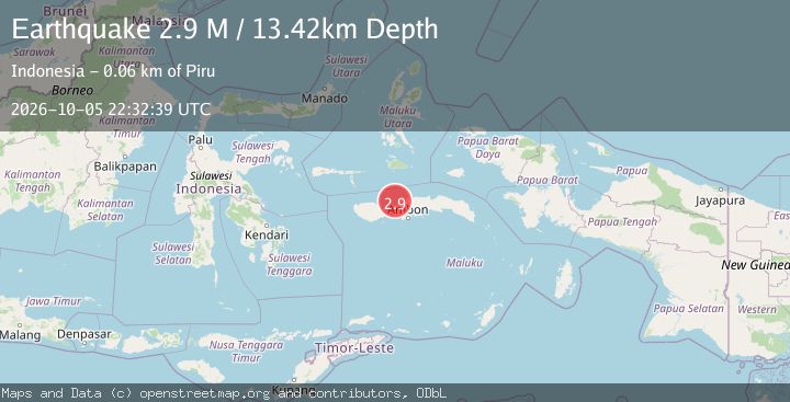 Map of Seram, Indonesia