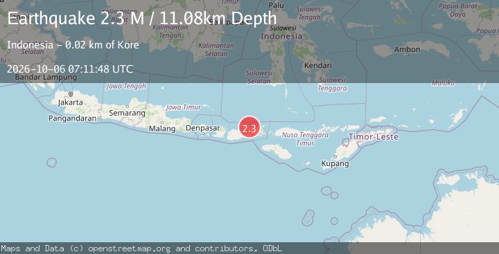 Map of Sumbawa Region, Indonesia