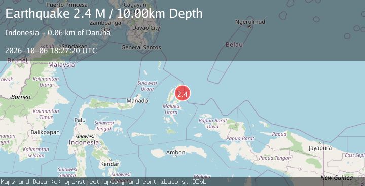 Map of Halmahera, Indonesia