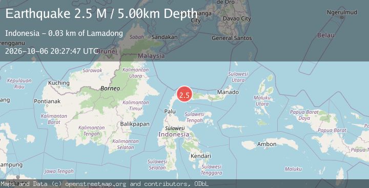 Map of Minahassa Peninsula, Sulawesi