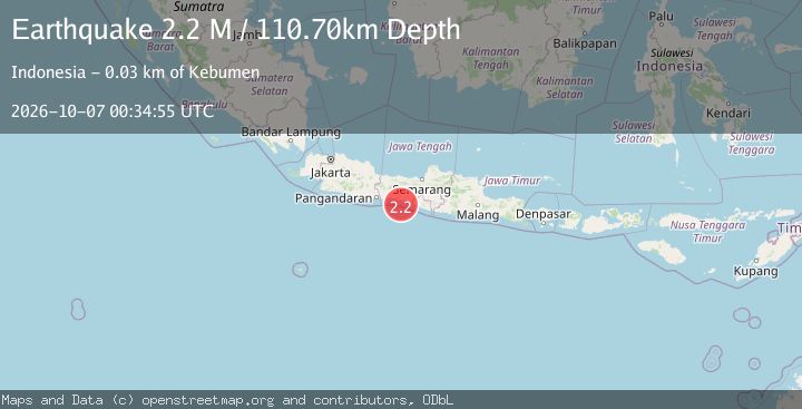 Map of Java, Indonesia