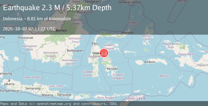 Map of Sulawesi, Indonesia