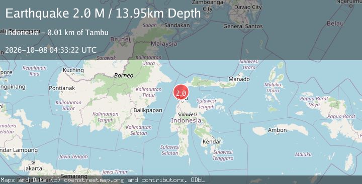 Map of Minahassa Peninsula, Sulawesi