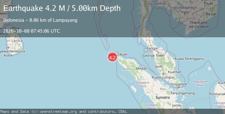 Map of Northern Sumatra, Indonesia