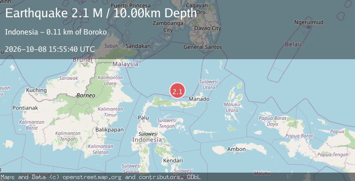 Map of Minahassa Peninsula, Sulawesi