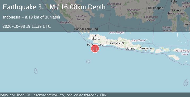Map of South of Java, Indonesia