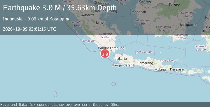 Map of Southern Sumatra, Indonesia