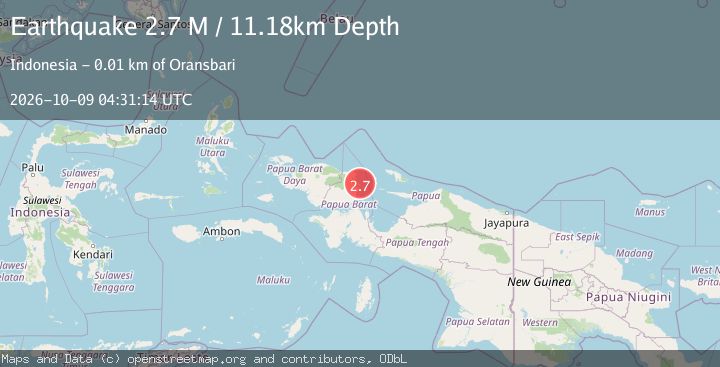 Map of West Papua Region, Indonesia