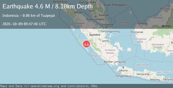 Map of Southern Sumatra, Indonesia