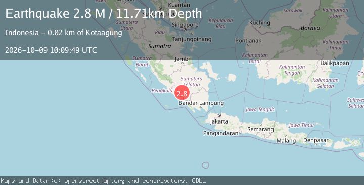 Map of Southern Sumatra, Indonesia