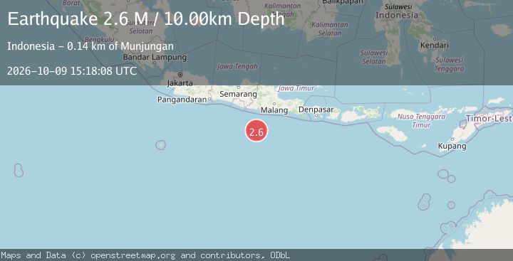 Map of South of Java, Indonesia