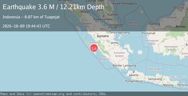 Map of Southern Sumatra, Indonesia