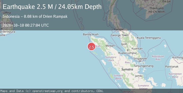 Map of Off West Coast of Northern Sumatra