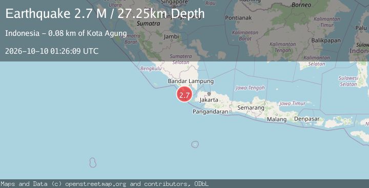 Map of Sunda Strait, Indonesia