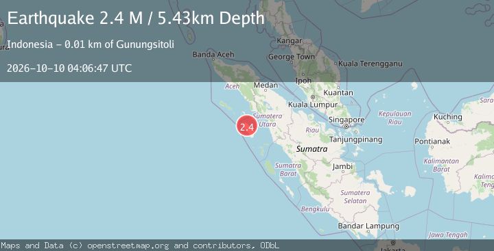 Map of Northern Sumatra, Indonesia