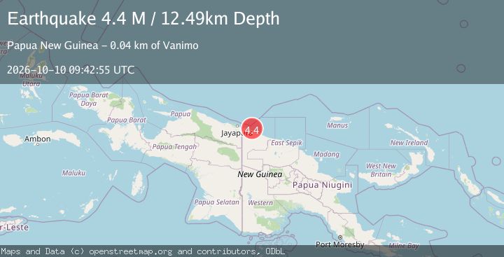 Map of Near North Coast of Papua New Guinea