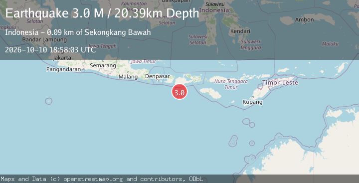 Map of Sumbawa Region, Indonesia