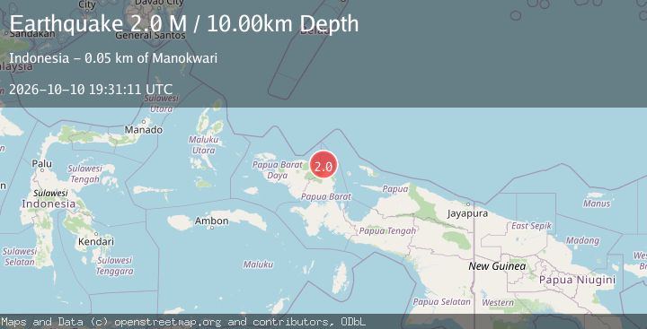 Map of West Papua Region, Indonesia