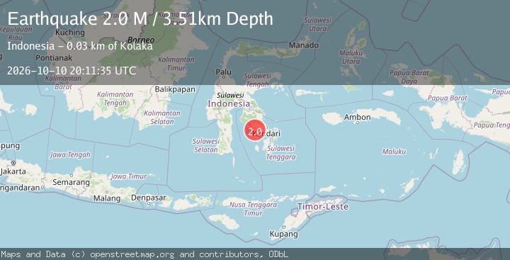 Map of Sulawesi, Indonesia