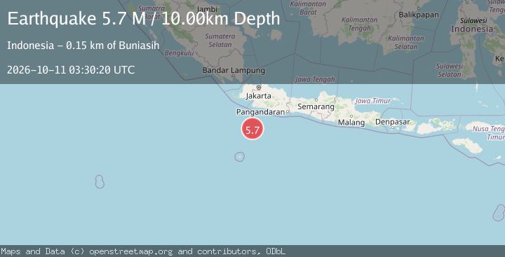 Map of South of Java, Indonesia