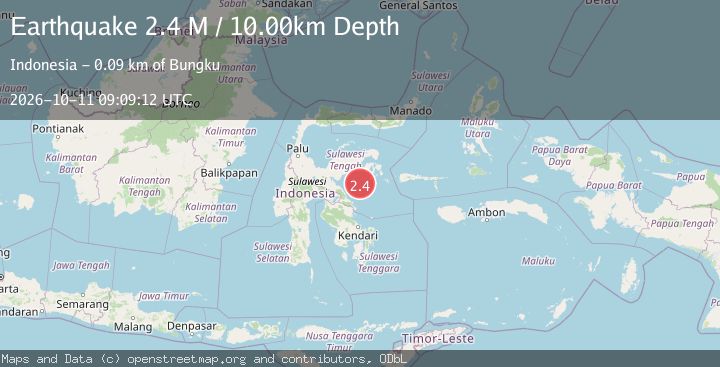 Map of Sulawesi, Indonesia