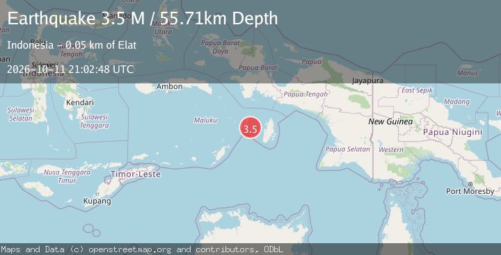 Map of Aru Islands Region, Indonesia