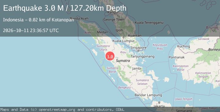 Map of Northern Sumatra, Indonesia