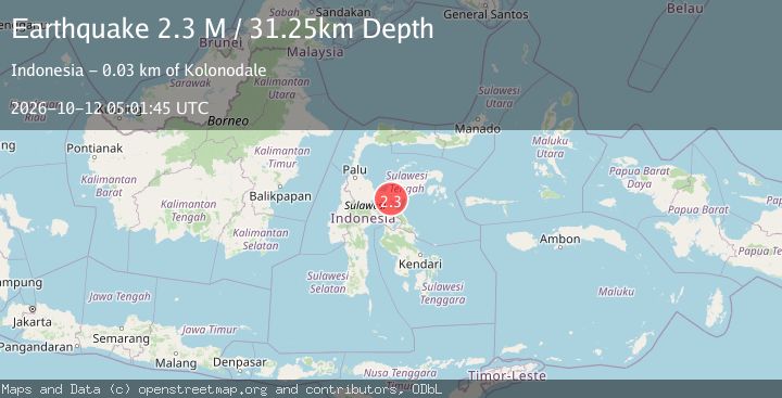 Map of Sulawesi, Indonesia