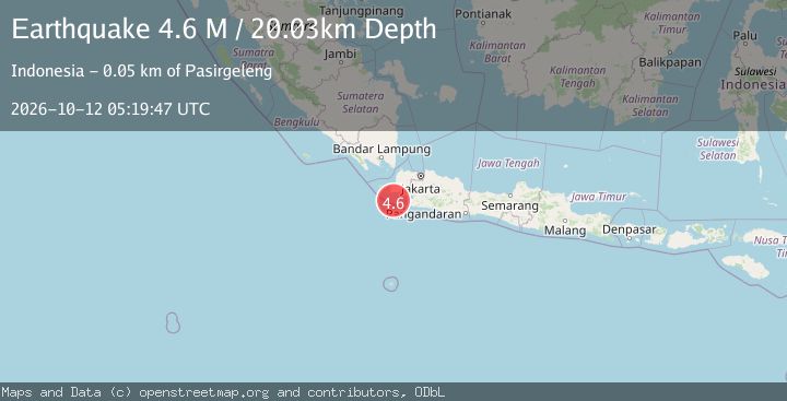 Map of Java, Indonesia