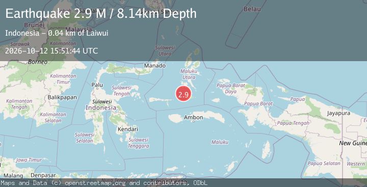Map of Halmahera, Indonesia