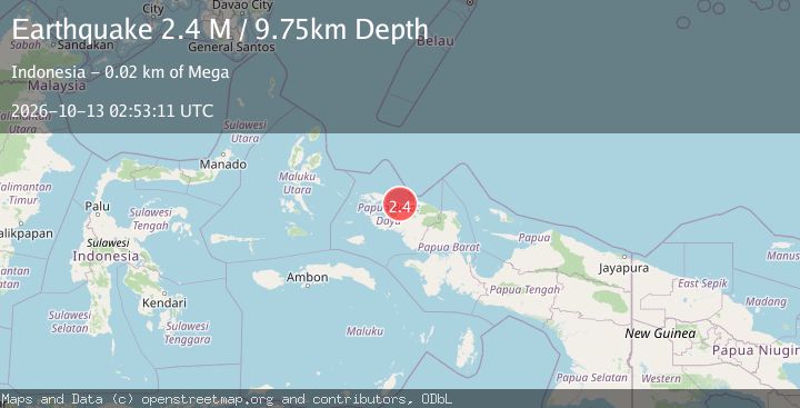 Map of West Papua Region, Indonesia