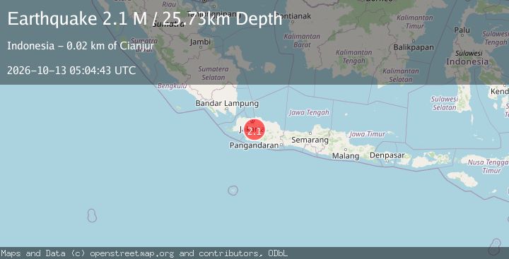 Map of Java, Indonesia