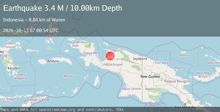Map of West Papua Region, Indonesia