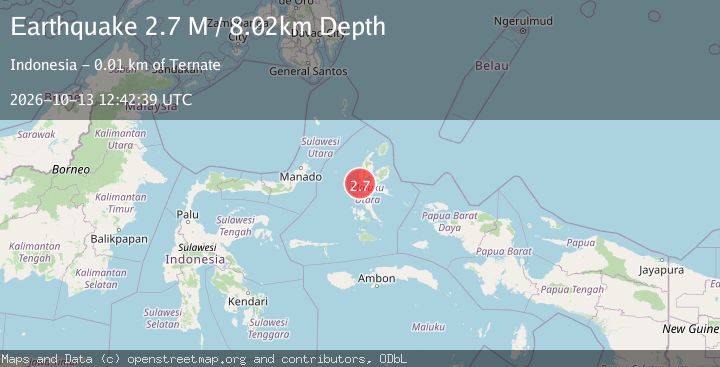 Map of Halmahera, Indonesia