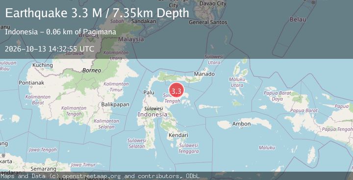 Map of Minahassa Peninsula, Sulawesi
